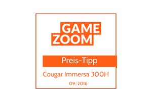 Mit dem Immersa 300H liefert Cougar ein überzeugendes Gaming-Headset ab. Vor allem der wuchtige Bass wird Shooter- und Racing-Spieler auf Anhieb überzeugen. Ebenfalls für das Audioprodukt sprechen die saubere Verarbeitungsqualität, der hohe Tragekomfort und das gut funktionierende Mikrofon.
